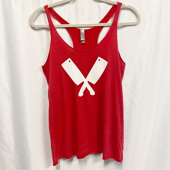 The Heart & Trotter Tops - The Heart & Trotter Butcher Shop Red Meat Cleaver Tank Top